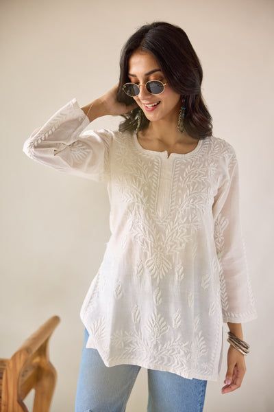 White Chikankari Kurti